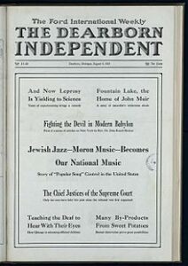 Dearborn Independent, Aug. 6, 1921 (cover)