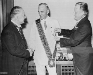 Henry Ford accepts the Grand Cross of the German Eagle, July 31, 1938