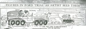 “Figures in Ford Trial as Artist Sees Them,” detail, Detroit Free Press, Mar. 24, 1927